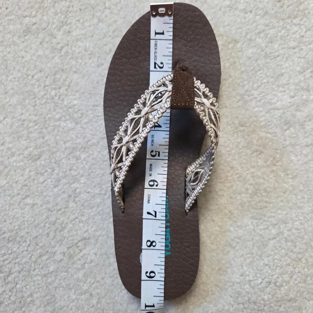 NWOT Skechers 7.5 Asana Yoga Foam Thong Flip Flop Sandals Macrame